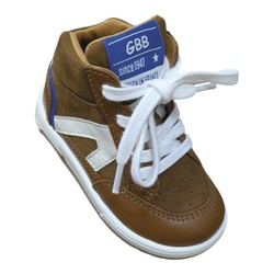 BASKET LACET ZIP MARRON ET BLANC GBB VAILLANT - LUDIVINE CHAUSSEUR- BRETEUIL