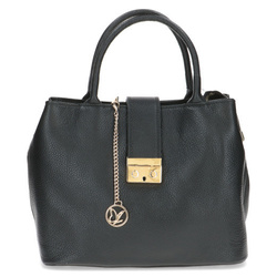 SAC CABAS CUIR NOIR CAPRICE 61006 - LUDIVINE CHAUSSEUR- BRETEUIL