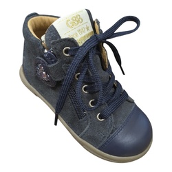 BOTINNE DOUBLE ZIP ET LACET MARINE GBB MALA - LUDIVINE CHAUSSEUR- BRETEUIL
