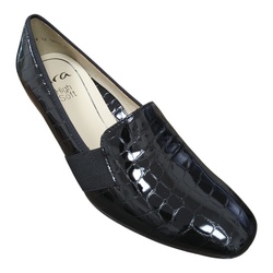 TROTEUR A TALON VERNIS NOIR  LARGEUR H ARA 1218004-07 - LUDIVINE CHAUSSEUR- BRETEUIL