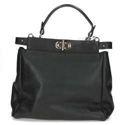 SAC A MAIN CUIR NOIR CAPRICE 61007 - LUDIVINE CHAUSSEUR- BRETEUIL