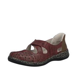 SANDALE ROUGE READY TO GO AJOURE RIEKER 46352 - LUDIVINE CHAUSSEUR- BRETEUIL