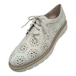 DERBY LACET BEIGE PERFORE PITILLOS 11081 - LUDIVINE CHAUSSEUR- BRETEUIL