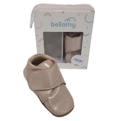 CHAUSSON VELCRO CUIR SOUPLE TAC ROSE - BELLAMY - - LUDIVINE CHAUSSEUR- BRETEUIL