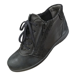 BOTTINE LACET ZIP DOUBLE ZIP NOIR SUAVE 6601 - LUDIVINE CHAUSSEUR- BRETEUIL