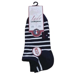 CHAUSSETTES FEMMES COTON RAYE MARINE BASSE 53070 - LABONAL - - LUDIVINE CHAUSSEUR- BRETEUIL