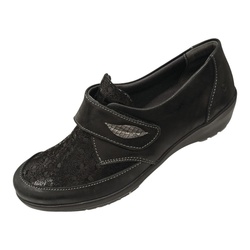 MOCASSIN VELCRO LARGEUR + NOIR SUAVE 7142 - LUDIVINE CHAUSSEUR- BRETEUIL