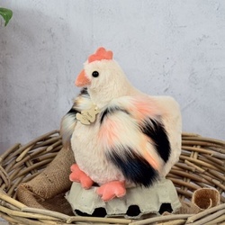 Peluche poule "Poulette" - Beige - 20 cm - Imagine