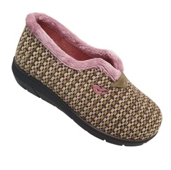 PANTOUFLE VERT ET ROSE PL 14217 - PLUMAFLEX - - LUDIVINE CHAUSSEUR- BRETEUIL