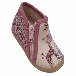 PANTOUFLE ZIP PERRINE ROSE - BELLAMY - - LUDIVINE CHAUSSEUR- BRETEUIL