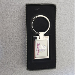 Porte-clés rectangle métal personnalisable - Marev'création
