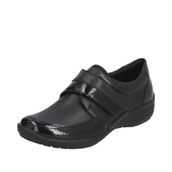 MOCASSIN LARGEUR H STRECH VELCRO NOIR REMONTE R7600 - LUDIVINE CHAUSSEUR- BRETEUIL
