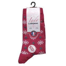 CHAUSSETTES FEMMES COTON BORDEAUX NOEL 53042 - LABONAL - - LUDIVINE CHAUSSEUR- BRETEUIL