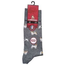 CHAUSSETTES HOMMES COTON CHIEN GRIS 34468 - LABONAL - - LUDIVINE CHAUSSEUR- BRETEUIL