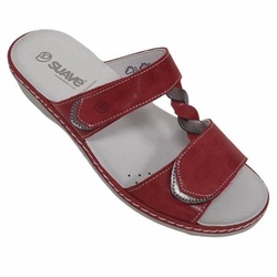 LARGEUR+ MULE ROUGE 2 VELCROS ART969 - SUAVE - - LUDIVINE CHAUSSEUR- BRETEUIL