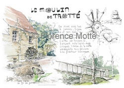 Moulin de Trott - Aquarelles et dessins du Patrimoine - Florence Motte