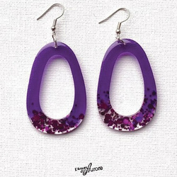 Boucles d'oreilles violettes et paillettes violettes - R0003 - L'Atelier d'Aurore