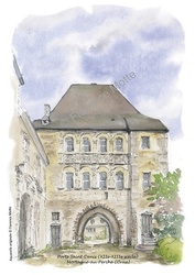 Porte St-Denis de Mortagne - Aquarelles et dessins du Patrimoine - Florence Motte