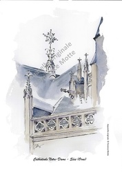 Dtails de la toiture - Aquarelles et dessins du Patrimoine - Florence Motte
