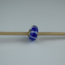 Perle compatible en verre fait main au chalumeau p90 - Bijoux BLUE  MOON