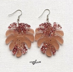 Boucles d'oreilles rose poudr mtallise - R0032 - L'Atelier d'Aurore