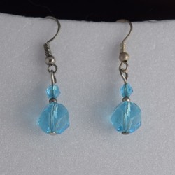 Boucles d'Oreilles en Cristal bleu Aqua 6 - Bijoux BLUE  MOON