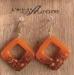 Boucles d'oreilles orange - R0037 - L'Atelier d'Aurore