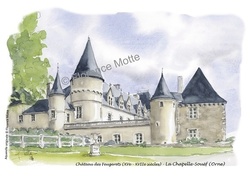 Chteau de Feugerets  - Aquarelles et dessins du Patrimoine - Florence Motte