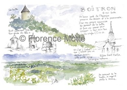 Boitron - Aquarelles et dessins du Patrimoine - Florence Motte