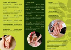 Carte des soins - ZEN'daine massages
