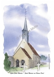 St Maurice sur Huisne, l'glise - Aquarelles et dessins du Patrimoine - Florence Motte