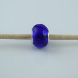 Perle compatible en verre fait main au chalumeau p23 - Bijoux BLUE  MOON