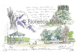 Parc des promenades Alenon - Aquarelles et dessins du Patrimoine - Florence Motte