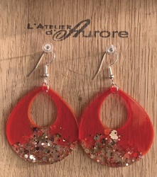 Boucles d'oreilles corail - R0040 - L'Atelier d'Aurore