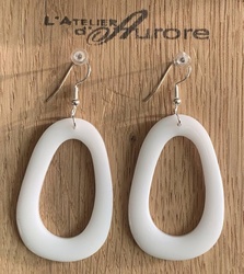 Boucles d'oreilles blanches - R0036 - L'Atelier d'Aurore