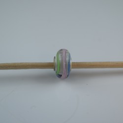 Perle compatible en verre fait main au chalumeau p89 - Bijoux BLUE  MOON