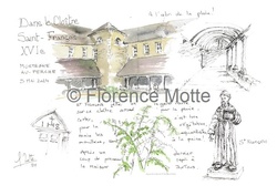 Clotre de Mortagne - Aquarelles et dessins du Patrimoine - Florence Motte