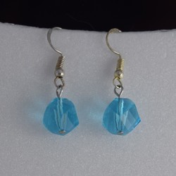 Boucles d'Oreilles en Cristal bleu Aqua 2 - Bijoux BLUE  MOON