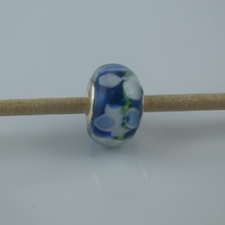 Perle compatible en verre fait main au chalumeau p21 - Bijoux BLUE  MOON