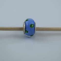 Perle compatible en verre fait main au chalumeau p20 - Bijoux BLUE  MOON
