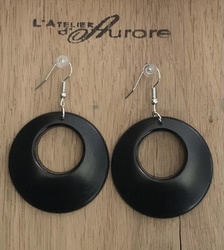 Boucles d'oreilles noires - R0012 - L'Atelier d'Aurore