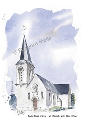 La Chapelle prs Ses, glise St Pierre - Aquarelles et dessins du Patrimoine - Florence Motte