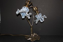 Lampe de Bureau double Tulipes Opaline &#8211; Style Art Nouveau - Galerie Particulire Antiquits
