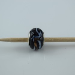 Perle compatible en verre fait main au chalumeau p43 - Bijoux BLUE  MOON