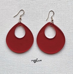 Boucles d'oreilles rouge transparente - R0026 - L'Atelier d'Aurore