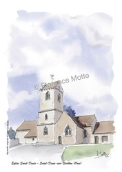 St Denis sur Sarthon - Aquarelles et dessins du Patrimoine - Florence Motte