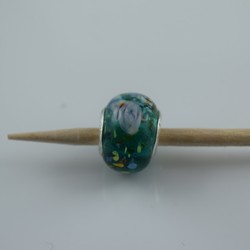 Perle compatible en verre fait main au chalumeau p35 - Bijoux BLUE  MOON