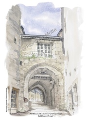 Porte Saint-Sauveur de Bellme - Aquarelles et dessins du Patrimoine - Florence Motte