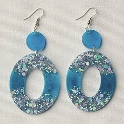 Boucles d'oreilles bleue turquoise - R0015 - L'Atelier d'Aurore