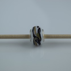 Perle compatible en verre fait main au chalumeau p4 - Bijoux BLUE  MOON